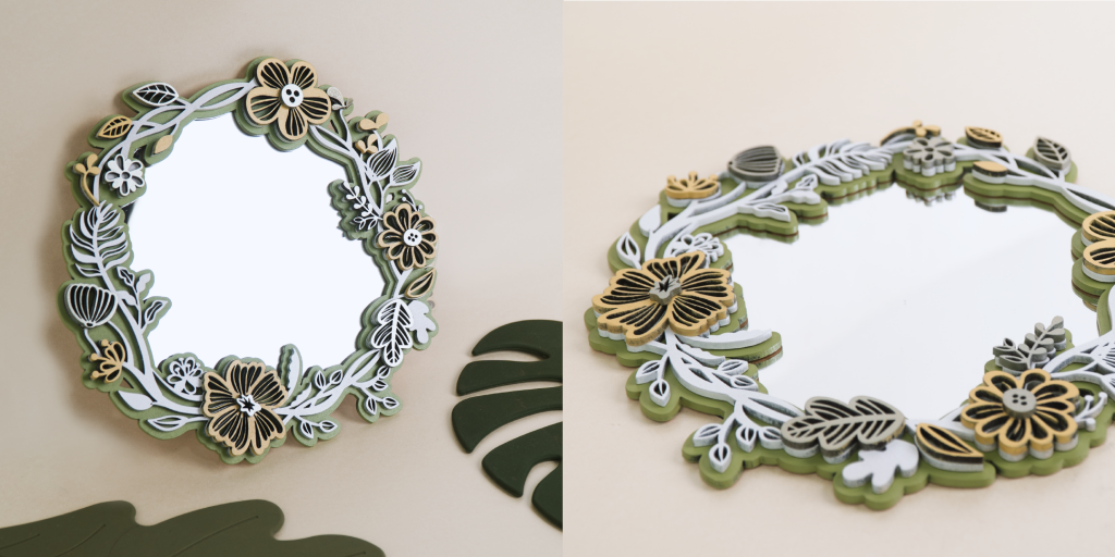 Multi-Layered Floral Mirror